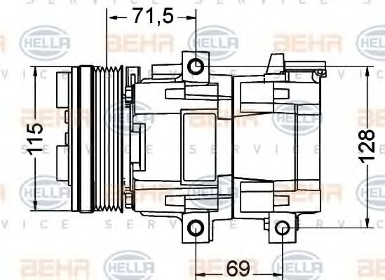 HELLA 8FK 351 334-011 Компрессор, кондиционер 