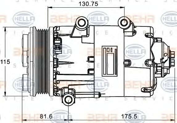 HELLA 8FK 351 334-051 Компрессор, кондиционер 