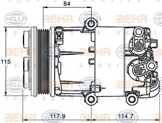 HELLA 8FK 351 334-071 Компрессор, кондиционер 