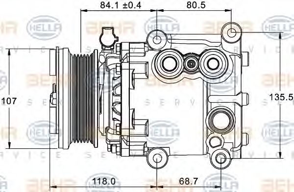 HELLA 8FK 351 334-091 Компрессор, кондиционер 