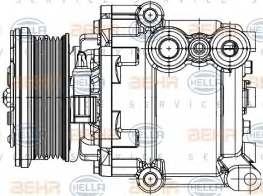 HELLA 8FK 351 334-331 Компрессор, кондиционер 
