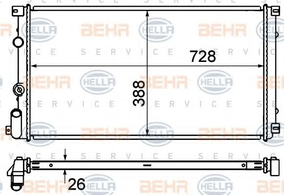 HELLA 8MK 376 700-651 Радиатор, охлаждение двигателя для OPEL (Опель) HELLA 8MK 376 700-651 Радиатор, охлаждение двигателя для OPEL (Опель)