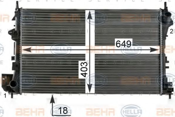 HELLA 8MK 376 700-664 Радиатор, охлаждение двигателя для SAAB 9-3 (Сааб 9-3) HELLA 8MK 376 700-664 Радиатор, охлаждение двигателя для SAAB 9-3 (Сааб 9-3)