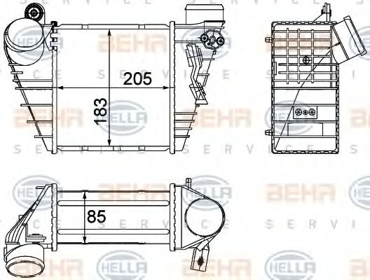 HELLA 8ML 376 700-704 Интеркулер для SEAT LEON (Сеат Леон) HELLA 8ML 376 700-704 Интеркулер для SEAT LEON (Сеат Леон)