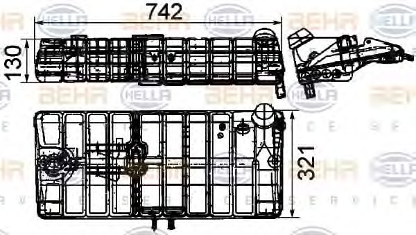 HELLA 8MA 376 705-241 Компенсационный бак, охлаждающая жидкость для MAN (Ман) HELLA 8MA 376 705-241 Компенсационный бак, охлаждающая жидкость для MAN (Ман)
