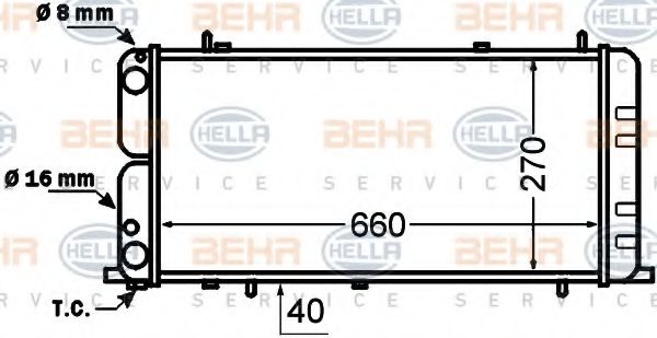 HELLA 8MK 376 705-731 Радиатор, охлаждение двигателя для AUDI 100 (Ауди 100) HELLA 8MK 376 705-731 Радиатор, охлаждение двигателя для AUDI 100 (Ауди 100)