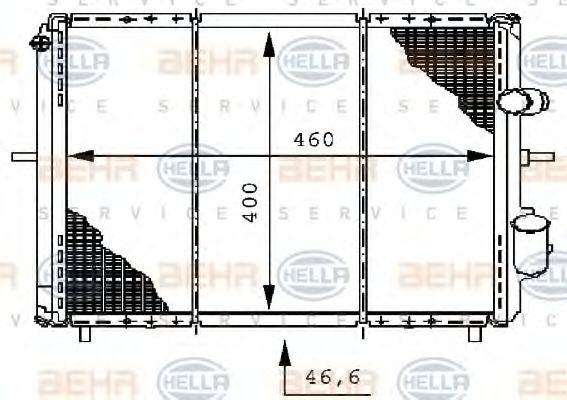 HELLA 8MK 376 706-371 Радиатор, охлаждение двигателя для RENAULT CLIO I (Рено Cлио и) HELLA 8MK 376 706-371 Радиатор, охлаждение двигателя для RENAULT CLIO I (Рено Cлио и)