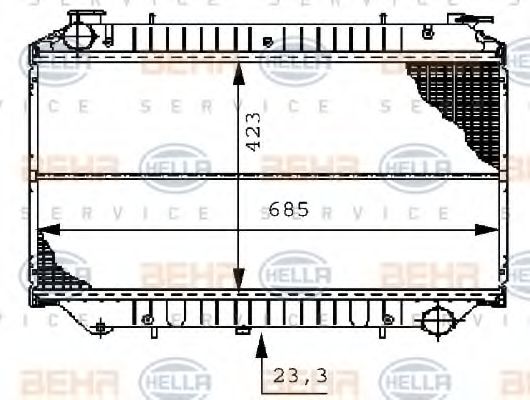 HELLA 8MK 376 706-531 Радиатор, охлаждение двигателя для NISSAN (Ниссан) HELLA 8MK 376 706-531 Радиатор, охлаждение двигателя для NISSAN (Ниссан)