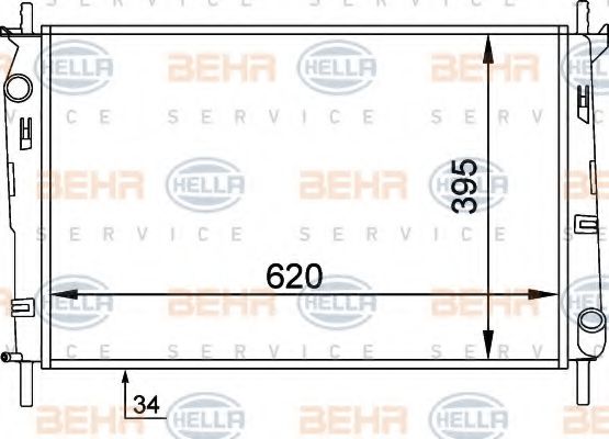 HELLA 8MK 376 706-631 Радиатор, охлаждение двигателя для FORD MONDEO (Форд Мондэо) HELLA 8MK 376 706-631 Радиатор, охлаждение двигателя для FORD MONDEO (Форд Мондэо)