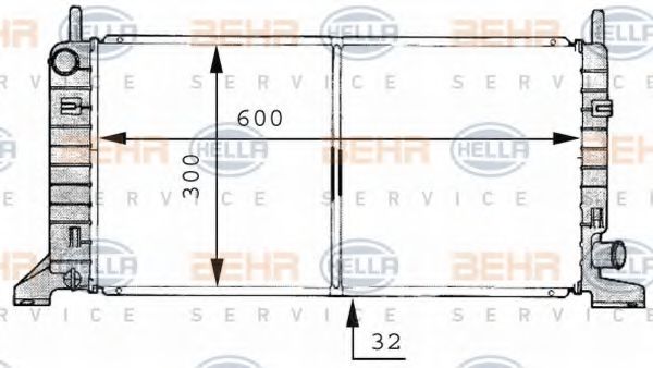 HELLA 8MK 376 706-661 Радиатор, охлаждение двигателя для FORD ORION II (Форд Орион 2) HELLA 8MK 376 706-661 Радиатор, охлаждение двигателя для FORD ORION II (Форд Орион 2)