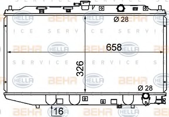 HELLA 8MK 376 706-681 Радиатор, охлаждение двигателя для HONDA CRX II (Хонда Cрх 2) HELLA 8MK 376 706-681 Радиатор, охлаждение двигателя для HONDA CRX II (Хонда Cрх 2)