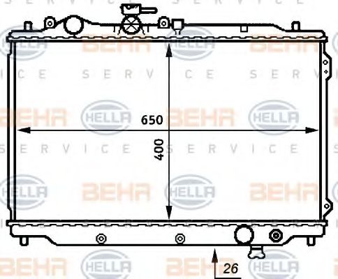HELLA 8MK 376 706-711 Радиатор, охлаждение двигателя для MAZDA 626 III (Мазда 626 3) HELLA 8MK 376 706-711 Радиатор, охлаждение двигателя для MAZDA 626 III (Мазда 626 3)