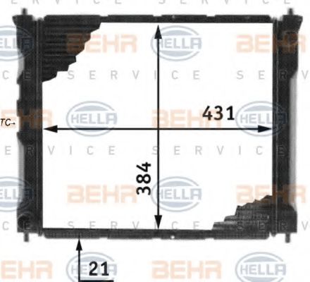 HELLA 8MK 376 707-091 Радиатор, охлаждение двигателя для ROVER 400 (Ровер 400) HELLA 8MK 376 707-091 Радиатор, охлаждение двигателя для ROVER 400 (Ровер 400)