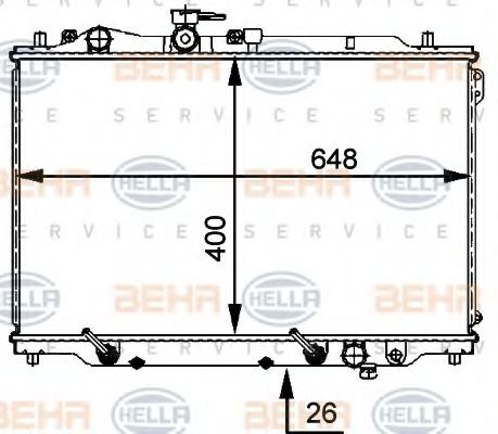 HELLA 8MK 376 707-531 Радиатор, охлаждение двигателя для MAZDA 626 III (Мазда 626 3) HELLA 8MK 376 707-531 Радиатор, охлаждение двигателя для MAZDA 626 III (Мазда 626 3)