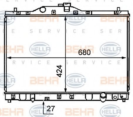 HELLA 8MK 376 708-011 Радиатор, охлаждение двигателя для HONDA (Хонда) HELLA 8MK 376 708-011 Радиатор, охлаждение двигателя для HONDA (Хонда)