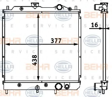 HELLA 8MK 376 708-091 Радиатор, охлаждение двигателя для MITSUBISHI LANCER IV (Митсубиши/митсубиси Ланcэр иv) HELLA 8MK 376 708-091 Радиатор, охлаждение двигателя для MITSUBISHI LANCER IV (Митсубиши/митсубиси Ланcэр иv)