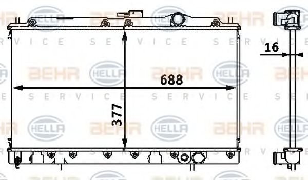 HELLA 8MK 376 708-111 Радиатор, охлаждение двигателя для MITSUBISHI ETERNA IV (Митсубиши/митсубиси Этэрна иv) HELLA 8MK 376 708-111 Радиатор, охлаждение двигателя для MITSUBISHI ETERNA IV (Митсубиши/митсубиси Этэрна иv)