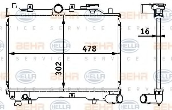 HELLA 8MK 376 708-191 Радиатор, охлаждение двигателя для MAZDA 323 III (Мазда 323 3) HELLA 8MK 376 708-191 Радиатор, охлаждение двигателя для MAZDA 323 III (Мазда 323 3)