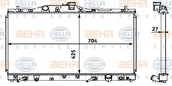 HELLA 8MK 376 708-371 Радиатор, охлаждение двигателя для HONDA (Хонда) HELLA 8MK 376 708-371 Радиатор, охлаждение двигателя для HONDA (Хонда)