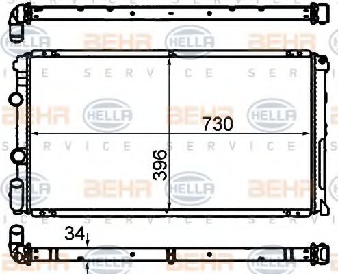 HELLA 8MK 376 708-451 Радиатор, охлаждение двигателя для OPEL (Опель) HELLA 8MK 376 708-451 Радиатор, охлаждение двигателя для OPEL (Опель)