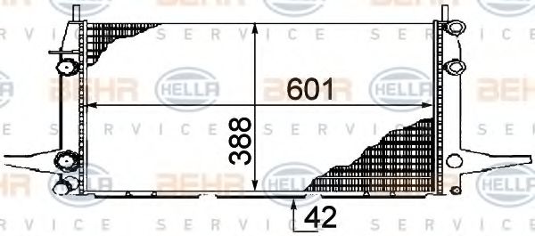 HELLA 8MK 376 710-431 Радиатор, охлаждение двигателя 