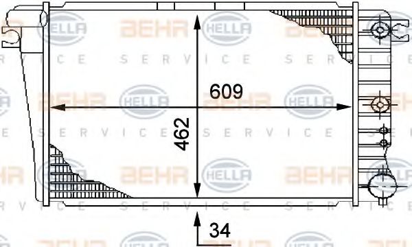 HELLA 8MK 376 710-571 Радиатор, охлаждение двигателя для BMW 7 (Бмв 7) HELLA 8MK 376 710-571 Радиатор, охлаждение двигателя для BMW 7 (Бмв 7)