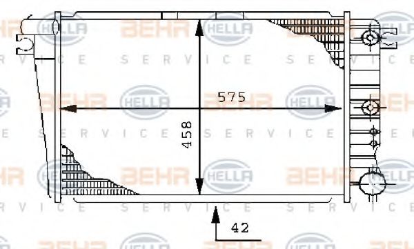 HELLA 8MK 376 710-701 Радиатор, охлаждение двигателя 