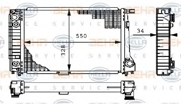 HELLA 8MK 376 710-781 Радиатор, охлаждение двигателя для BMW 7 (Бмв 7) HELLA 8MK 376 710-781 Радиатор, охлаждение двигателя для BMW 7 (Бмв 7)