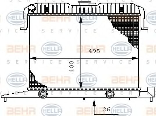HELLA 8MK 376 711-041 Радиатор, охлаждение двигателя для OPEL OMEGA A (Опель Омэга а) HELLA 8MK 376 711-041 Радиатор, охлаждение двигателя для OPEL OMEGA A (Опель Омэга а)