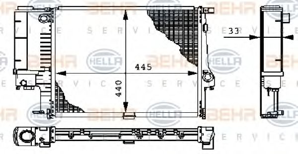 HELLA 8MK 376 711-081 Радиатор, охлаждение двигателя для BMW 3 (Бмв 3) HELLA 8MK 376 711-081 Радиатор, охлаждение двигателя для BMW 3 (Бмв 3)