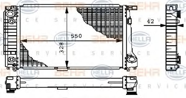 HELLA 8MK 376 711-661 Радиатор, охлаждение двигателя для BMW 7 (Бмв 7) HELLA 8MK 376 711-661 Радиатор, охлаждение двигателя для BMW 7 (Бмв 7)