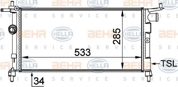 HELLA 8MK 376 712-001 Радиатор, охлаждение двигателя для OPEL (Опель) HELLA 8MK 376 712-001 Радиатор, охлаждение двигателя для OPEL (Опель)