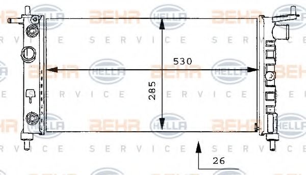 HELLA 8MK 376 712-011 Радиатор, охлаждение двигателя для OPEL CORSA B STATION WAGON (Опель Корса б статион вагон) HELLA 8MK 376 712-011 Радиатор, охлаждение двигателя для OPEL CORSA B STATION WAGON (Опель Корса б статион вагон)
