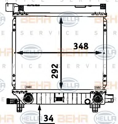 HELLA 8MK 376 712-161 Радиатор, охлаждение двигателя для MERCEDESBENZ (Мерседес бенц) HELLA 8MK 376 712-161 Радиатор, охлаждение двигателя для MERCEDESBENZ (Мерседес бенц)