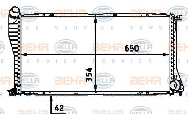 HELLA 8MK 376 712-391 Радиатор, охлаждение двигателя 