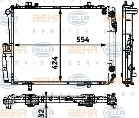 HELLA 8MK 376 712-531 Радиатор, охлаждение двигателя для MERCEDESBENZ (Мерседес бенц) HELLA 8MK 376 712-531 Радиатор, охлаждение двигателя для MERCEDESBENZ (Мерседес бенц)