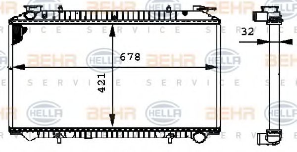 HELLA 8MK 376 712-721 Радиатор, охлаждение двигателя для NISSAN (Ниссан) HELLA 8MK 376 712-721 Радиатор, охлаждение двигателя для NISSAN (Ниссан)