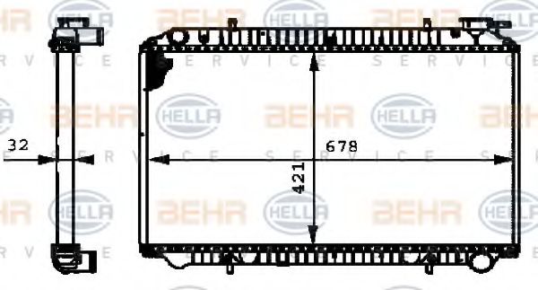 HELLA 8MK 376 712-731 Радиатор, охлаждение двигателя для NISSAN (Ниссан) HELLA 8MK 376 712-731 Радиатор, охлаждение двигателя для NISSAN (Ниссан)