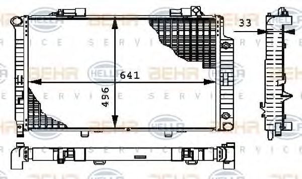 HELLA 8MK 376 712-761 Радиатор, охлаждение двигателя 