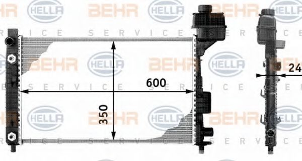 HELLA 8MK 376 713-041 Радиатор, охлаждение двигателя 