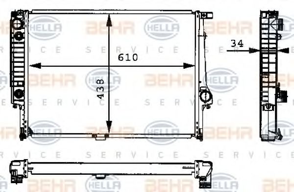 HELLA 8MK 376 713-071 Радиатор, охлаждение двигателя для BMW 7 (Бмв 7) HELLA 8MK 376 713-071 Радиатор, охлаждение двигателя для BMW 7 (Бмв 7)