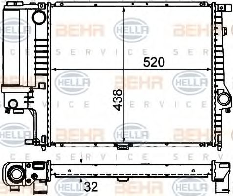 HELLA 8MK 376 713-081 Радиатор, охлаждение двигателя для BMW 5 (Бмв 5) HELLA 8MK 376 713-081 Радиатор, охлаждение двигателя для BMW 5 (Бмв 5)