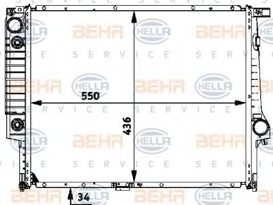 HELLA 8MK 376 713-091 Радиатор, охлаждение двигателя для BMW 7 (Бмв 7) HELLA 8MK 376 713-091 Радиатор, охлаждение двигателя для BMW 7 (Бмв 7)