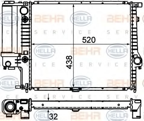 HELLA 8MK 376 713-101 Радиатор, охлаждение двигателя для BMW 5 (Бмв 5) HELLA 8MK 376 713-101 Радиатор, охлаждение двигателя для BMW 5 (Бмв 5)