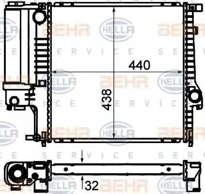 HELLA 8MK 376 713-121 Радиатор, охлаждение двигателя для BMW 3 (Бмв 3) HELLA 8MK 376 713-121 Радиатор, охлаждение двигателя для BMW 3 (Бмв 3)