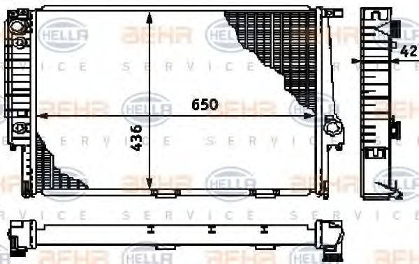HELLA 8MK 376 713-131 Радиатор, охлаждение двигателя для BMW 7 (Бмв 7) HELLA 8MK 376 713-131 Радиатор, охлаждение двигателя для BMW 7 (Бмв 7)