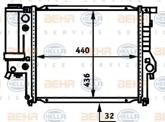 HELLA 8MK 376 713-171 Радиатор, охлаждение двигателя для BMW 3 (Бмв 3) HELLA 8MK 376 713-171 Радиатор, охлаждение двигателя для BMW 3 (Бмв 3)