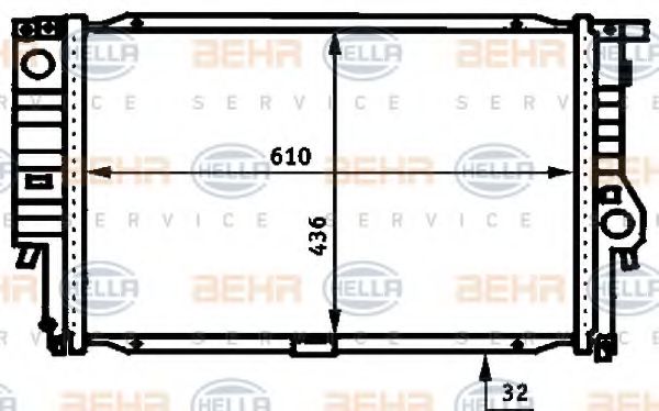 HELLA 8MK 376 713-201 Радиатор, охлаждение двигателя для BMW 7 (Бмв 7) HELLA 8MK 376 713-201 Радиатор, охлаждение двигателя для BMW 7 (Бмв 7)