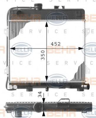 HELLA 8MK 376 713-261 Радиатор, охлаждение двигателя для BMW 3 (Бмв 3) HELLA 8MK 376 713-261 Радиатор, охлаждение двигателя для BMW 3 (Бмв 3)