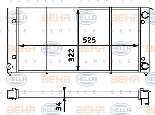 HELLA 8MK 376 713-301 Радиатор, охлаждение двигателя для AUDI FOX (Ауди Фоx) HELLA 8MK 376 713-301 Радиатор, охлаждение двигателя для AUDI FOX (Ауди Фоx)